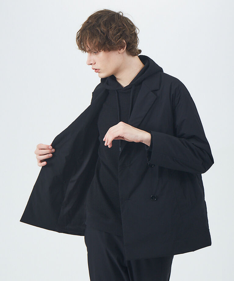 ABAHOUSE「【セットアップ対応】クリスピーナイロン パデット ダブルジャケット」|その他|ブラック