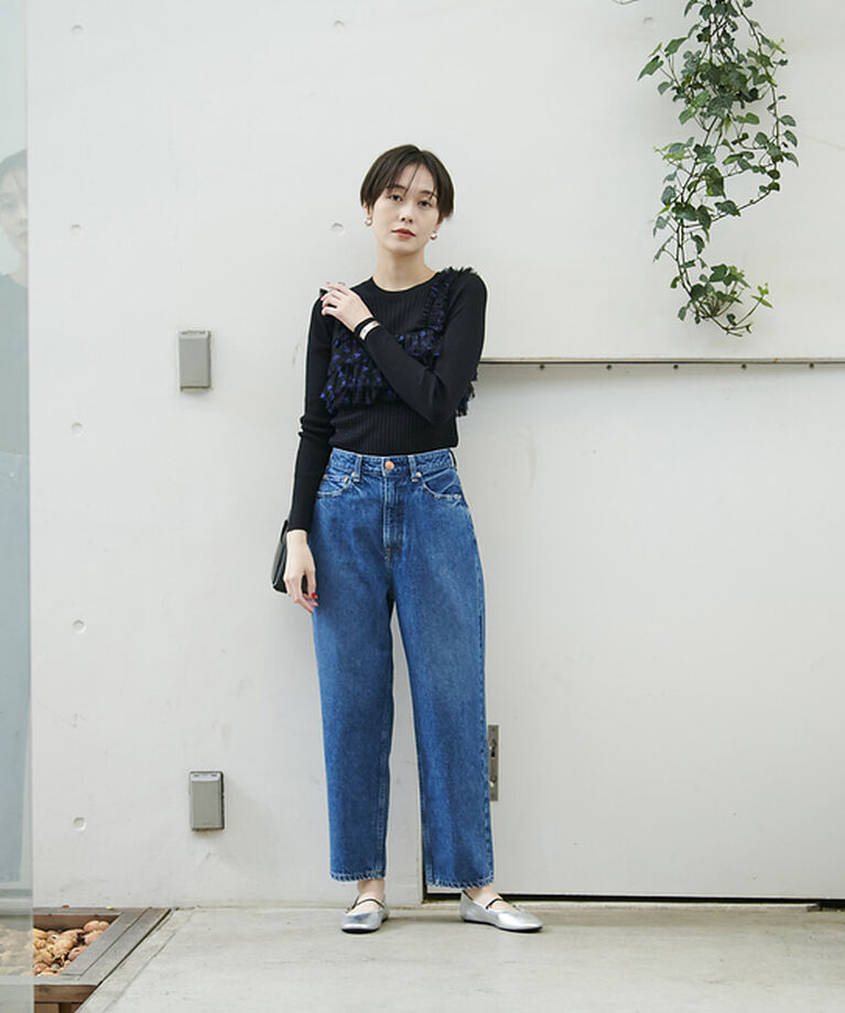 Rouge vif「シルク混ワイドリブプルオーバーニット」|ニット・セーター|