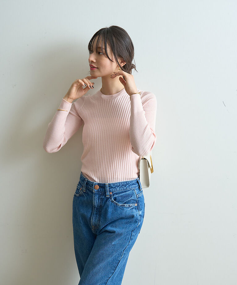 Rouge vif「シルク混ワイドリブプルオーバーニット」|ニット・セーター|