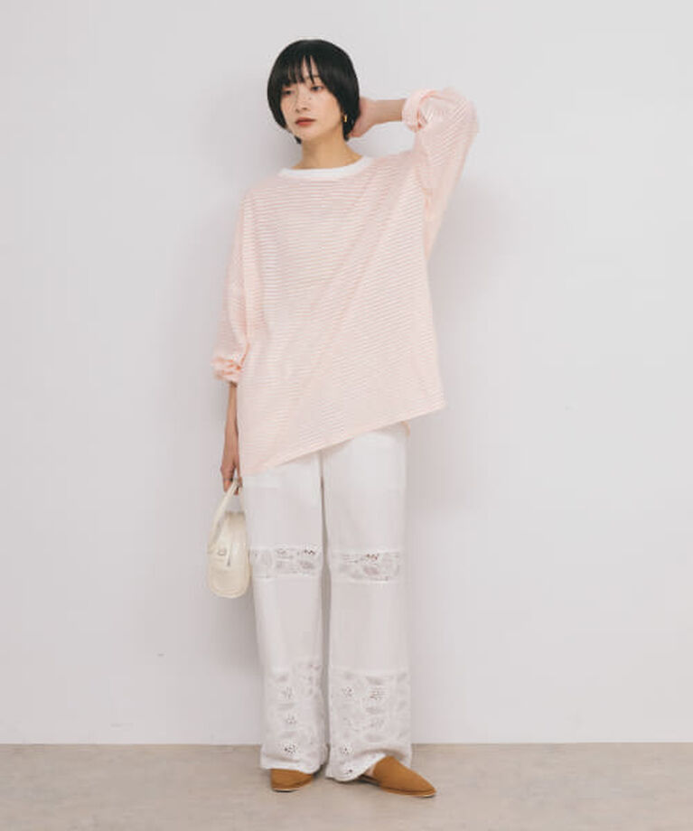  「KBF シアーボーダールーズカットソー」|Tシャツ・カットソー|SALMONPINK