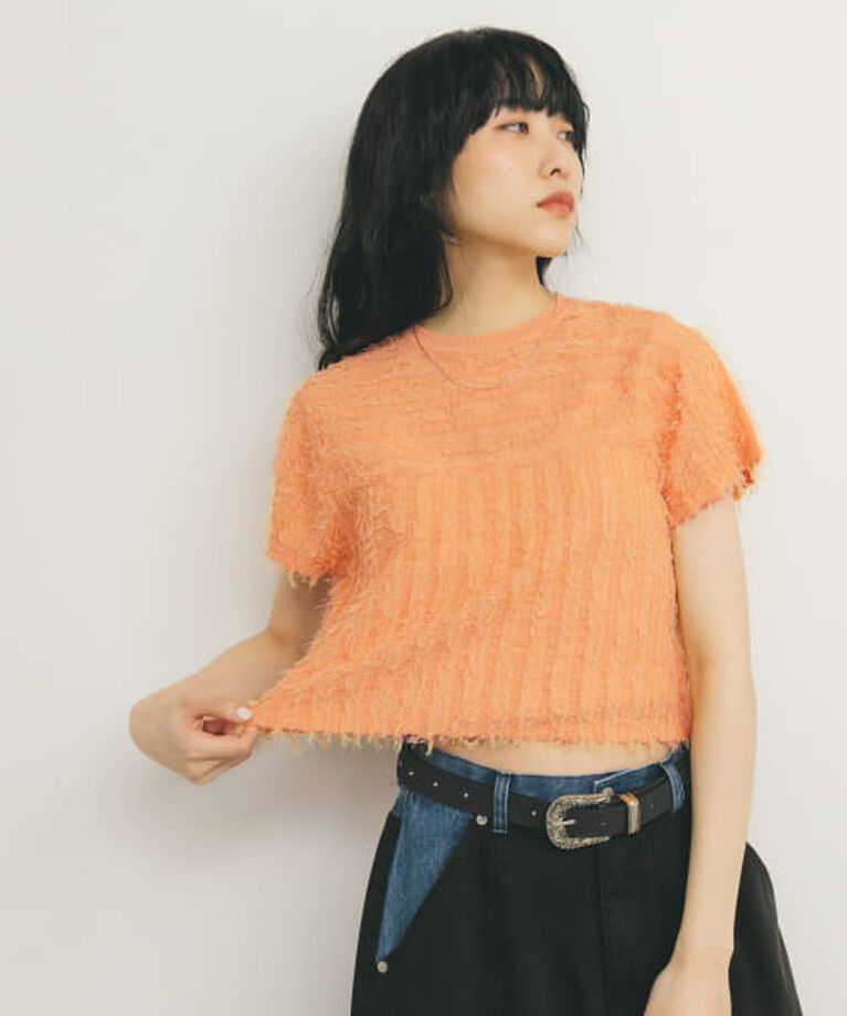  「KBF ミニフリンジニットTEE」|ニット・セーター|