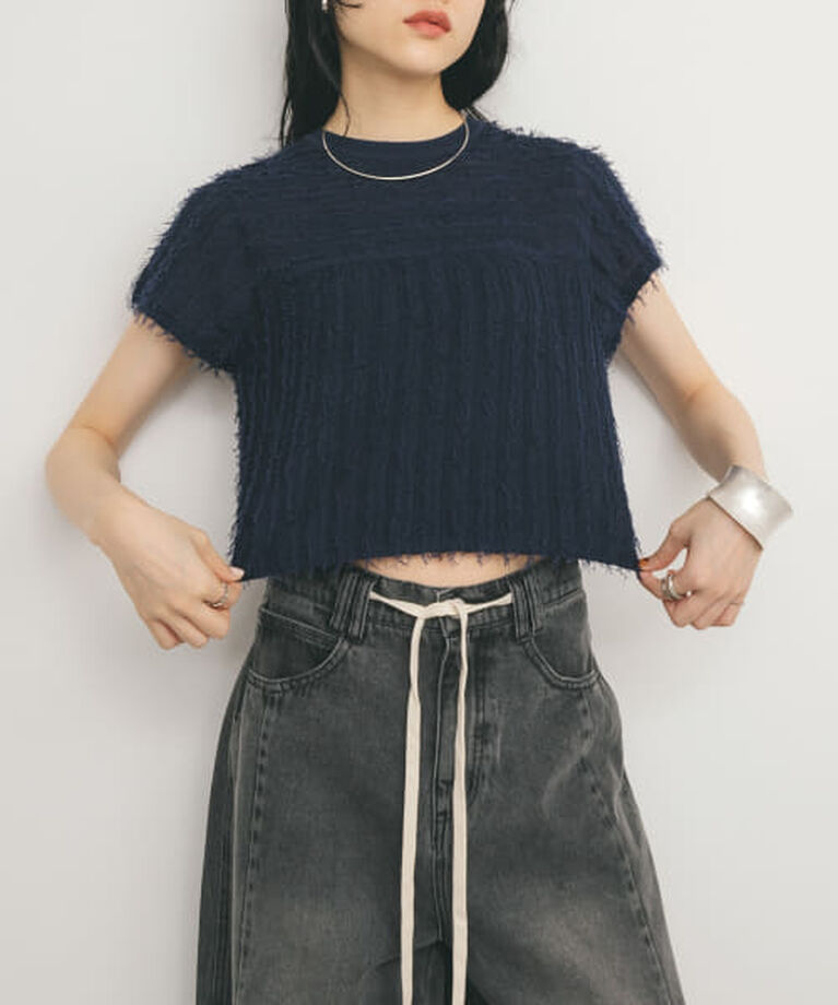  「KBF ミニフリンジニットTEE」|ニット・セーター|