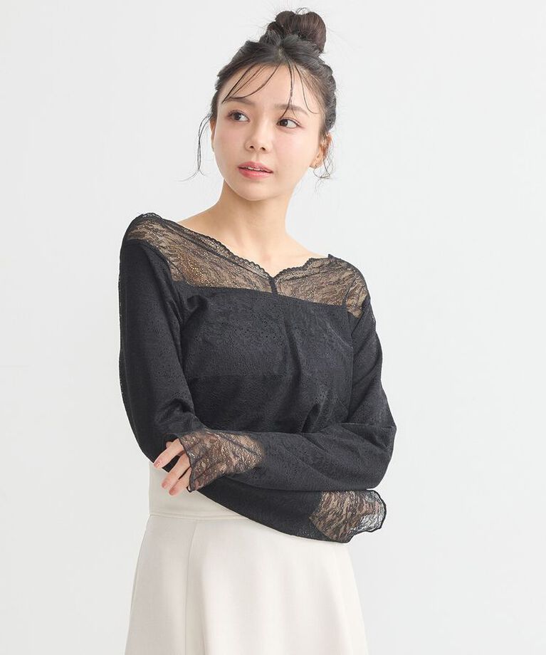 earth music&ecology「あったか2wayレースプルオーバー」|Tシャツ・カットソー|