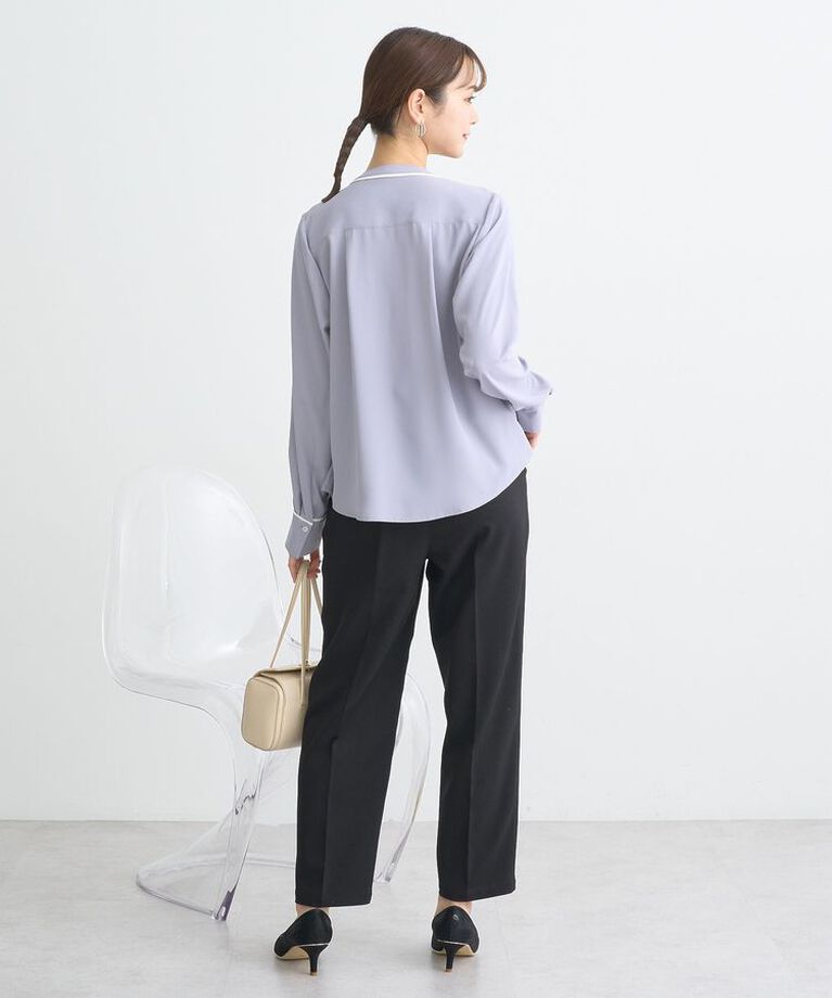 earth music&ecology「バイカラータックブラウス　25SS オフィス 春 夏」|シャツ・ブラウス|