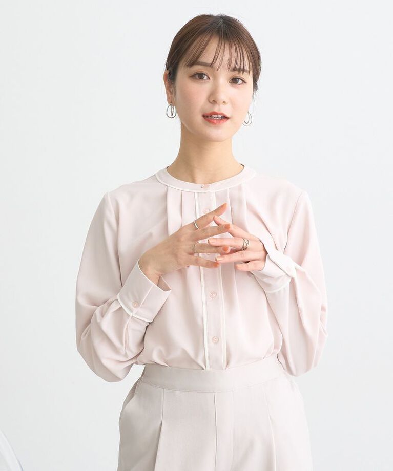 earth music&ecology「バイカラータックブラウス　25SS オフィス 春 夏」|シャツ・ブラウス|