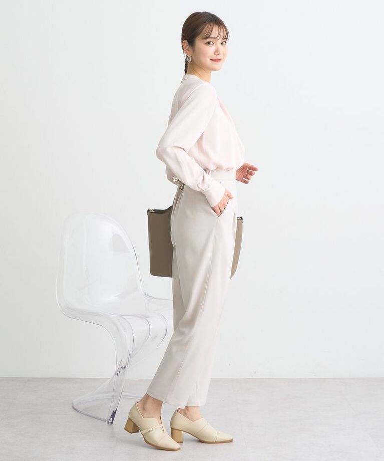 earth music&ecology「バイカラータックブラウス　25SS オフィス 春 夏」|シャツ・ブラウス|
