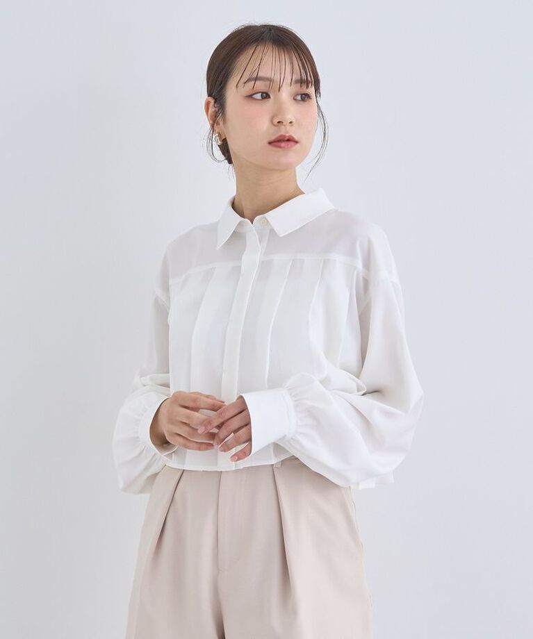 earth music&ecology「タックプリーツショートシャツ」|シャツ・ブラウス|