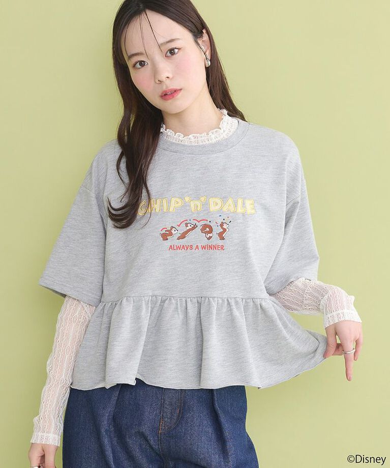 earth music&ecology「チップ&デール/フリル裏毛プルオーバー」|Tシャツ・カットソー|