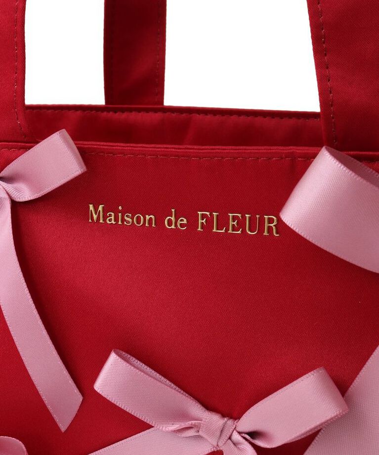 Maison de FLEUR「サイドポケットリボンサテントートバッグ」|トートバッグ|