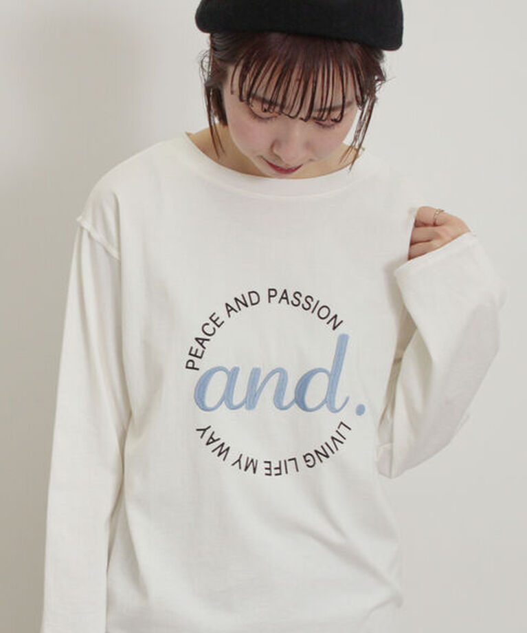 Samansa Mos2「ロゴ刺繍アソートロングTシャツ」|Tシャツ・カットソー|オフホワイト
