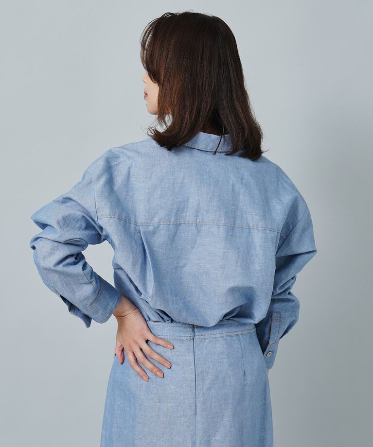 UNTITLED「【セットアップ可能】ヘンプシャンブレー オーバーシャツ」|シャツ・ブラウス|