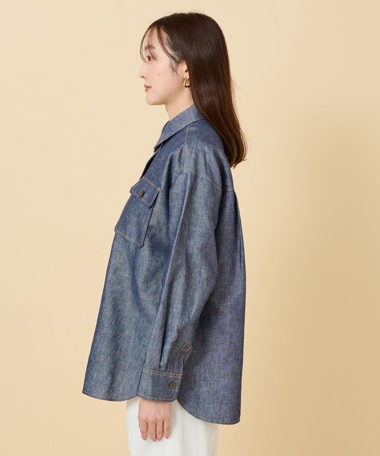 UNTITLED「【セットアップ可能】ヘンプシャンブレー オーバーシャツ」|シャツ・ブラウス|