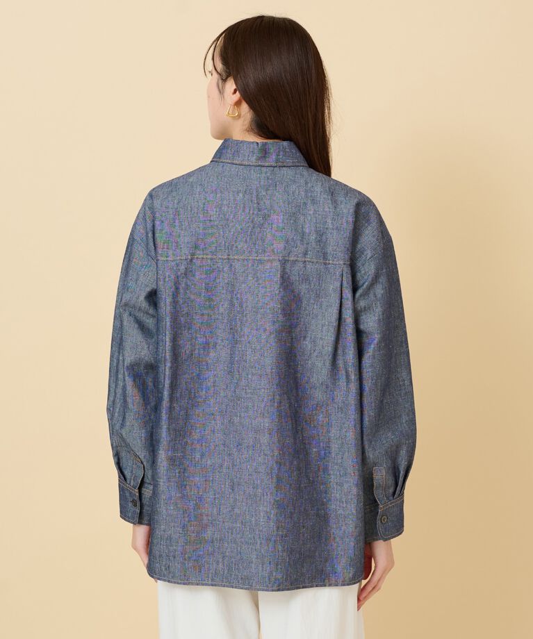UNTITLED「【セットアップ可能】ヘンプシャンブレー オーバーシャツ」|シャツ・ブラウス|