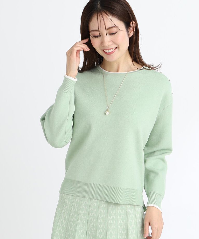 Reflect「【春SALE／WEB限定カラーあり／セットアップ可】ダブルジャカードニット」|ニット・セーター|ミントグリーン(52