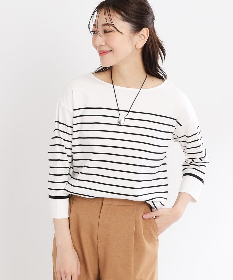 Reflect「【UVカット／接触冷感／洗える】パネルボーダープルオーバー」|Tシャツ・カットソー|ブラック(319)