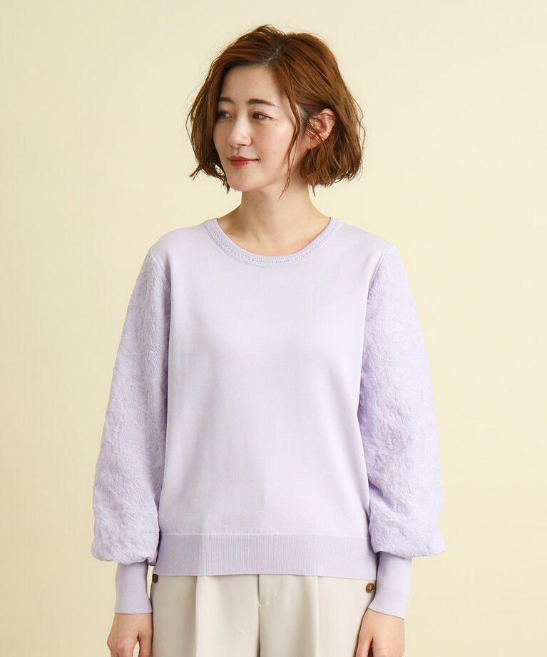 grove「刺繍スリーブニットプルオーバー」|ニット・セーター|