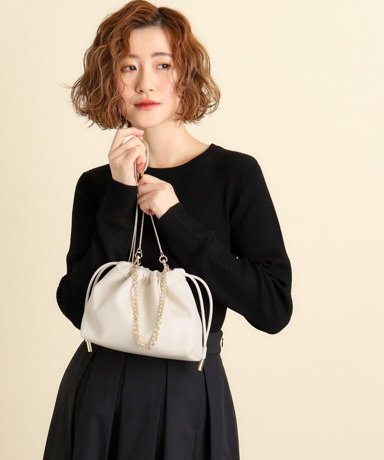 grove「【雑誌掲載商品】チェーン巾着2WAYショルダー」|ショルダー・メッセンジャー|ｱｲﾎﾞﾘｰ(004)
