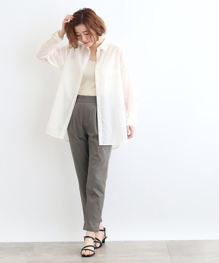 grove「【接触冷感／マシンウォッシャブル】シアーオーバーシャツ」|シャツ・ブラウス|