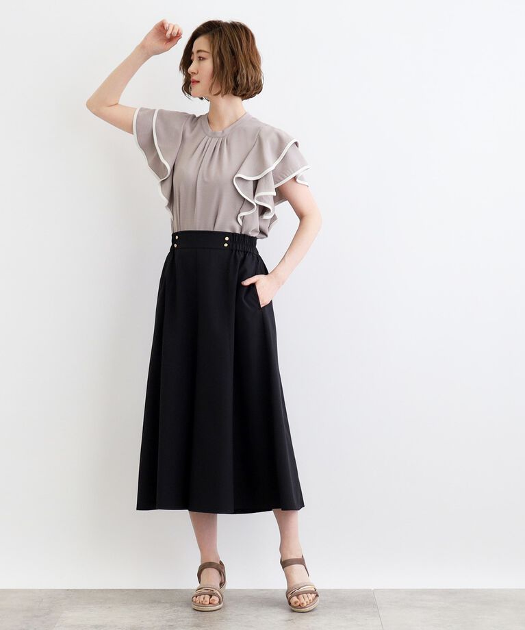 grove「麻調フレアスカートパンツ」|その他|