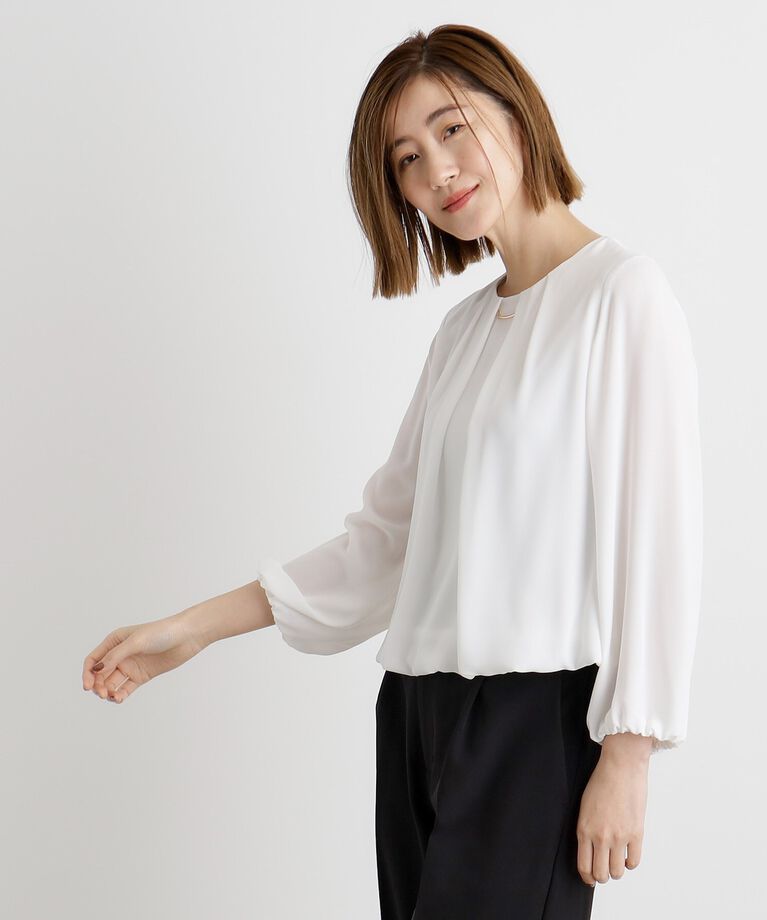 grove「シフォンジョーゼットタックブラウス」|シャツ・ブラウス|