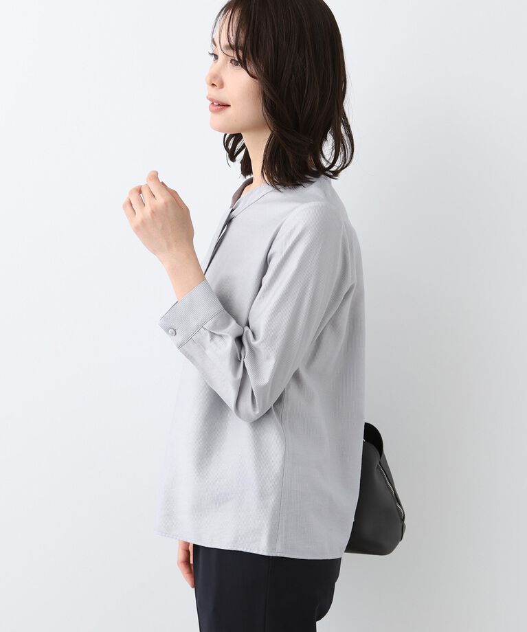 INDIVI「春SALE！【洗える】ストライプドビー ボウタイブラウス」|シャツ・ブラウス|