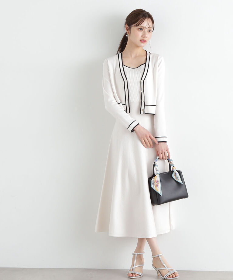 PROPORTION BODY DRESSING「バイカラーアンサンブルニットワンピース」|ワンピース|エクリュ×ブ  1