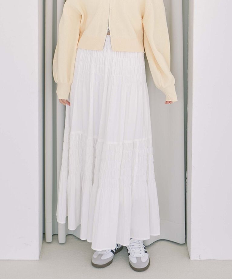 archives「コットンライクシャーリングティアードスカート」|スカート|OFF WHITE