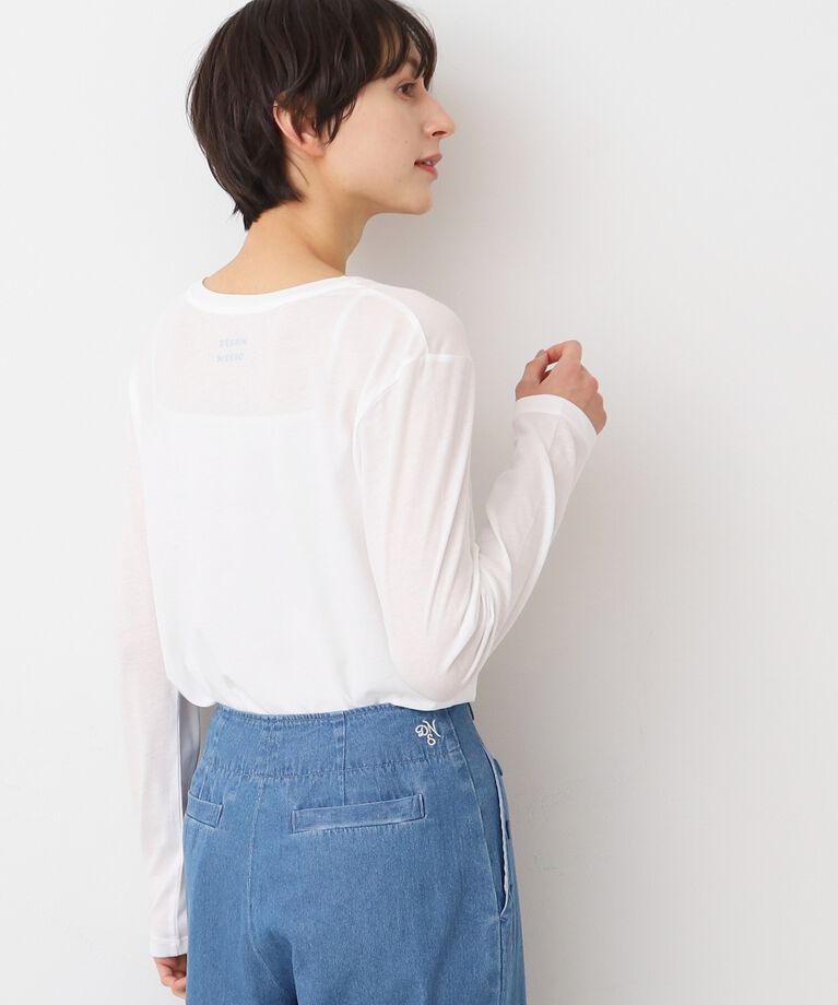 Dessin「【洗える】クルーネックシースルーロンT」|Tシャツ・カットソー|