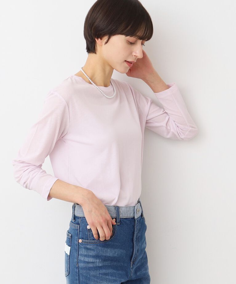 Dessin「【洗える】クルーネックシースルーロンT」|Tシャツ・カットソー|