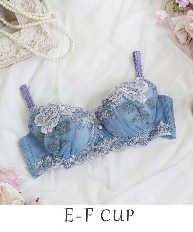 Risa Magli「フロリーナ ブラジャー（E-F）＜N Make Type＞」|インナー|ブルー(092)