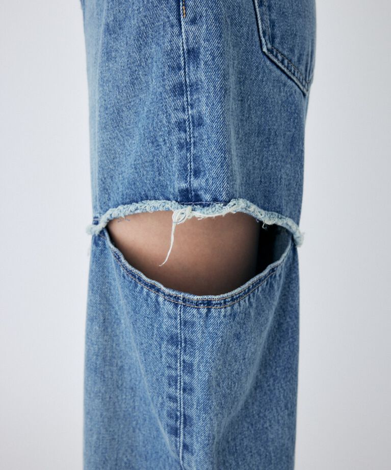 MOUSSY「CUT OUT WIDE STRAIGHT」|デニム|