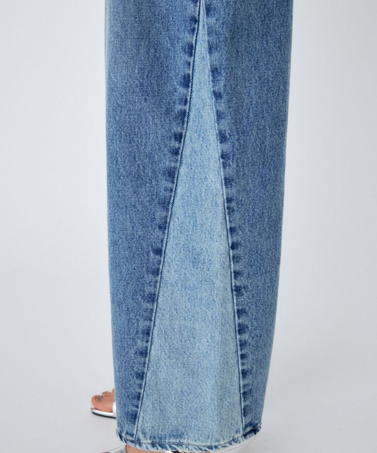 MOUSSY「CUT OUT WIDE STRAIGHT」|デニム|