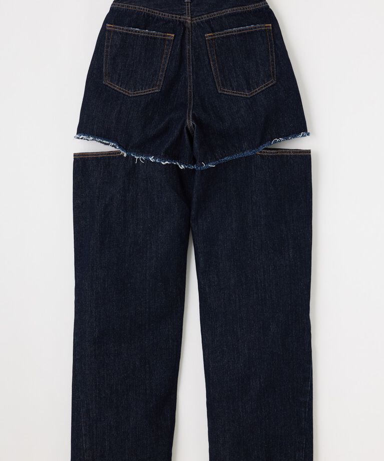MOUSSY「CUT OUT WIDE STRAIGHT」|デニム|