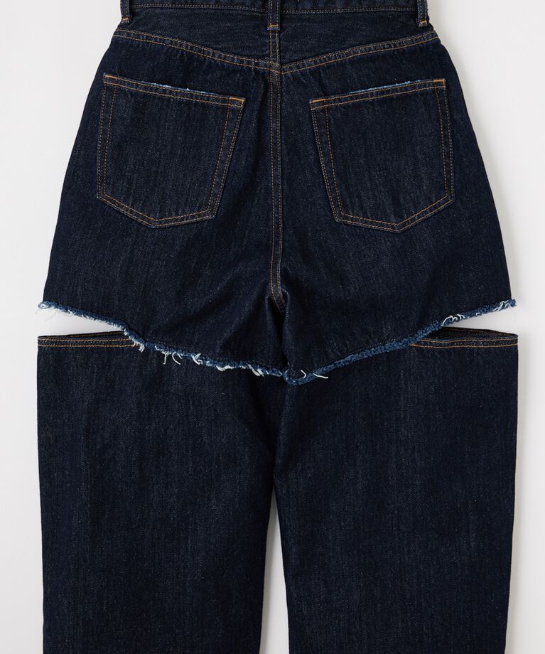 MOUSSY「CUT OUT WIDE STRAIGHT」|デニム|