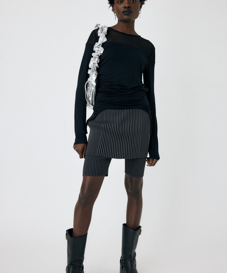 MOUSSY「SHEER LAYERED LS トップス」|Tシャツ・カットソー|