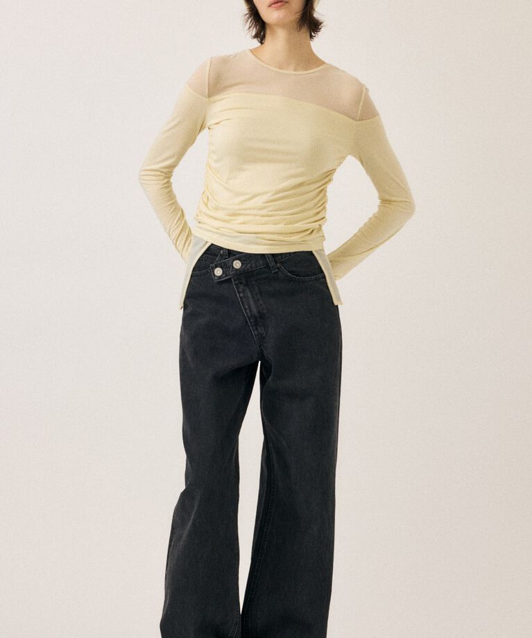 MOUSSY「SHEER LAYERED LS トップス」|Tシャツ・カットソー|
