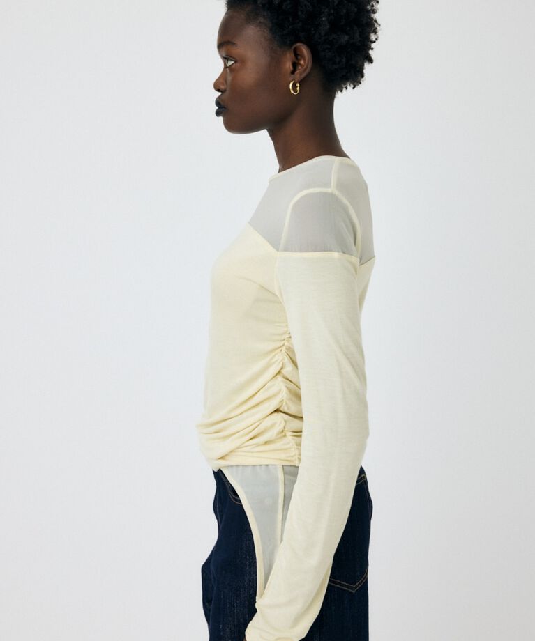 MOUSSY「SHEER LAYERED LS トップス」|Tシャツ・カットソー|