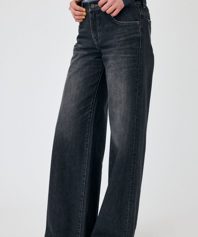 MOUSSY「W WAIST WIDE LEG STRAIGHT」|デニム|