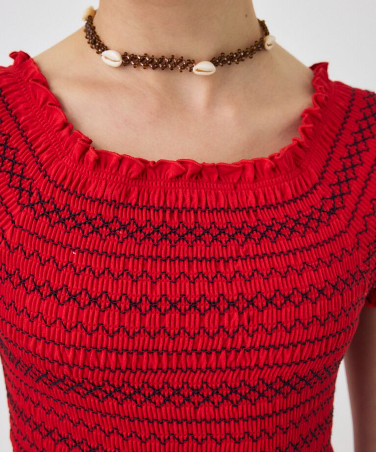 MOUSSY「EMBROIDERY CUT トップス」|Tシャツ・カットソー|