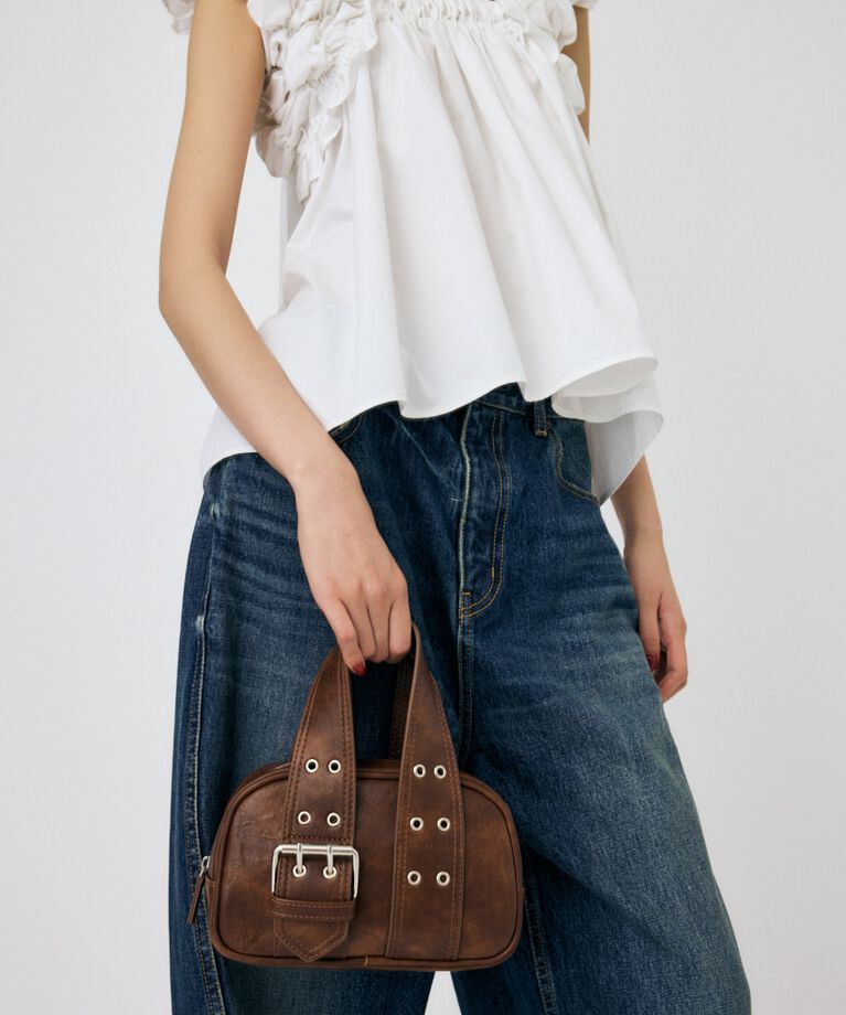MOUSSY「BUCKLE HANDLE MINI ボストン」|その他|BRN