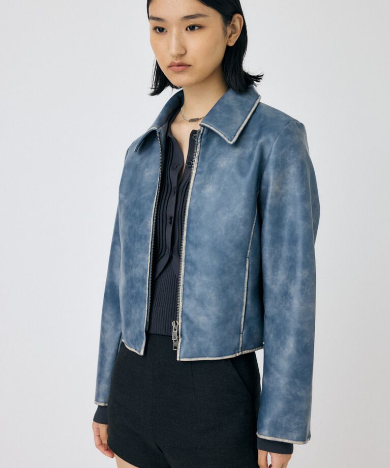 MOUSSY「FAUX LEATHER MINIMAL ジャケット」|その他|BLU