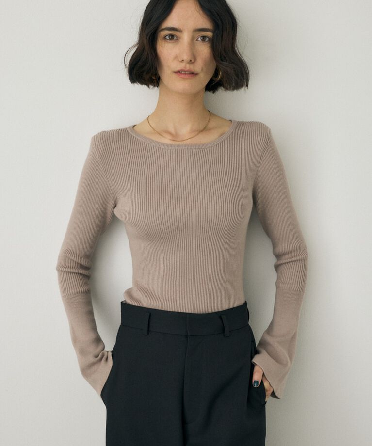 MOUSSY「ニットボディスーツ　オーガニックコットン×再生繊維混」|ニット・セーター|L/GRY1