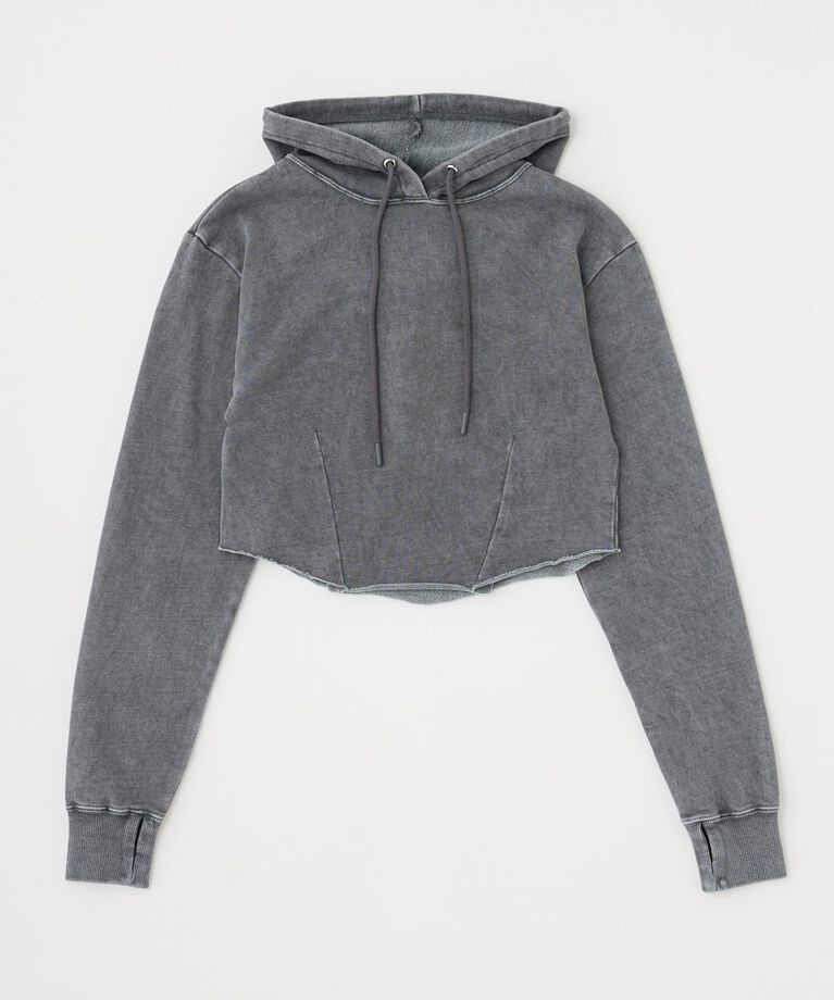 MOUSSY「GARMENT DYE CUT OFF フーディ」|パーカー|L/BLK1