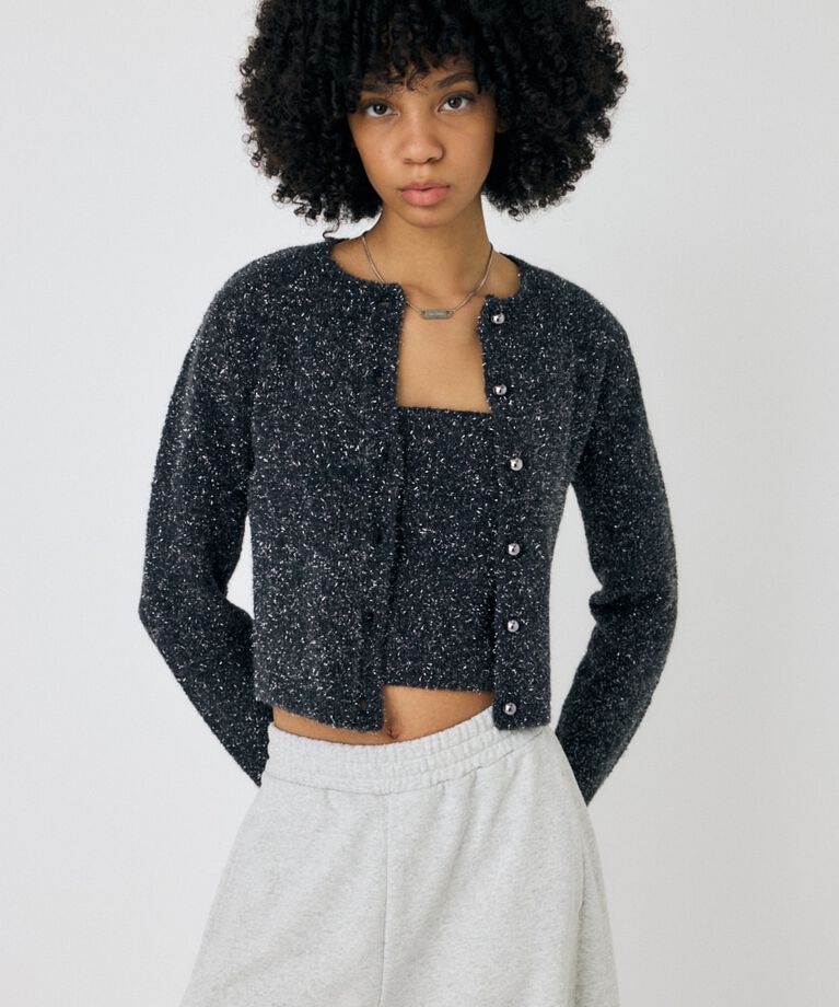 MOUSSY「GLITTER カーディガン & キャミ」|ニット・セーター|