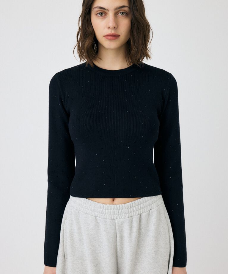 MOUSSY「RHINESTONE ニットトップス」|ニット・セーター|