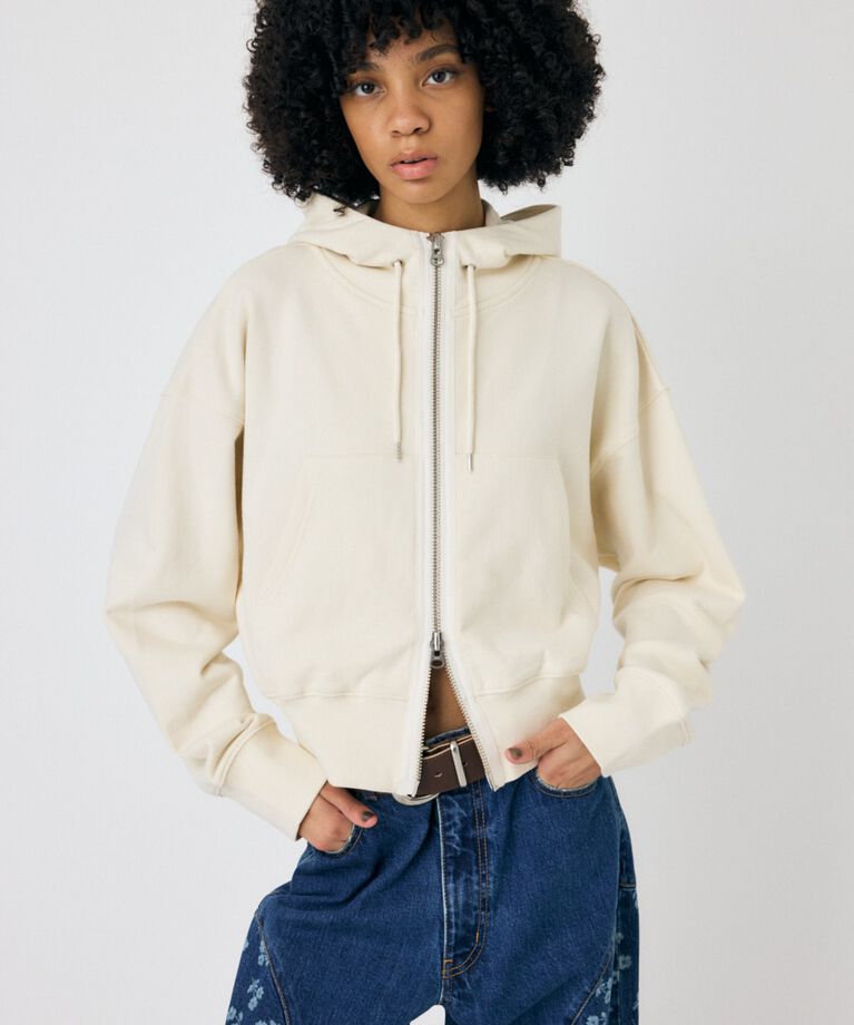 MOUSSY「OVERSIZED ジップアップフーディ」|パーカー|WHT