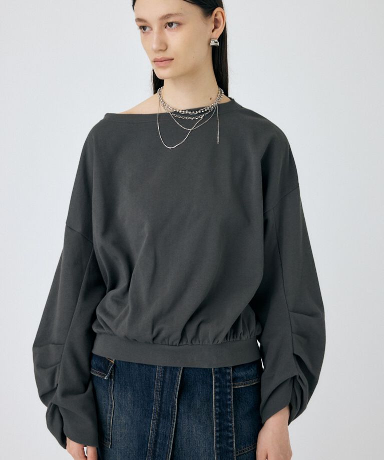 MOUSSY「OFF SHOULDER スウェット」|その他|L/BLK1