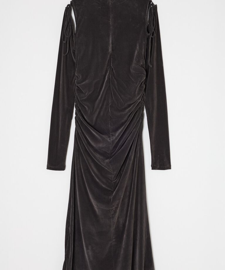 MOUSSY「VELVET GATHER ドレス」|ワンピース|