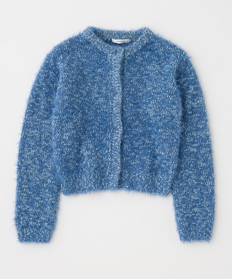 MOUSSY「GLITTER SHAGGY ニットカーディガン」|カーディガン|