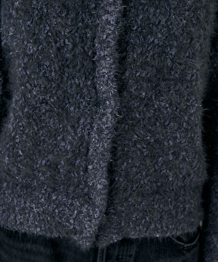 MOUSSY「GLITTER SHAGGY ニットカーディガン」|カーディガン|